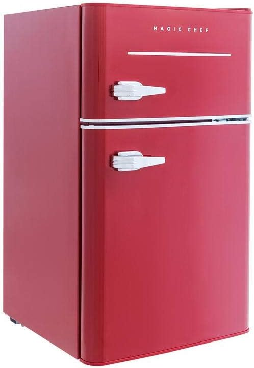 Magic Chef Retro Mini Refrigerator 3.2 cu. ft. 2-Door Fridge in Red