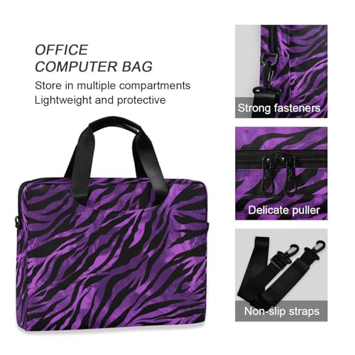 Maletín para laptop 15.6" con asa y correa violeta negro miniatura 6