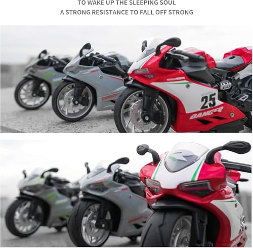 Image of FEXXA Police Motorcycle Toy - Pull Back Motorcycle Toys, Tiny Gift with Music Lighting, Latte Motorcycles Toy for Kids Boys Age 3-8 Year Old [NEW] (R1-RED)