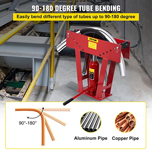 Happybuy 16 Ton Exhaust Tubing Bender 1/2 Inch Square Hydraulic Hand Pump Tubing Bender Stroke 130Mm Pipe Bending Tool Steel Pipe Bender With 8 Dies #TOP4