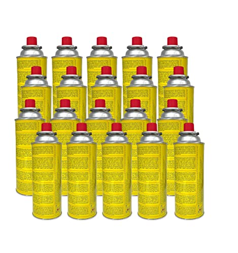 Campata Lot de 20 cartouches de gaz butane de camping - 227 g - 520 ml - Pour réchaud de camping - Chalumeau à gaz - Chalumeau à souder