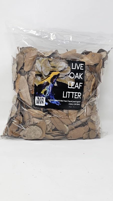 Live Oak Leaf Litter Hand Packaged Terrarium Bedding Isopod Dart Frog Substrate (1 Gallon)