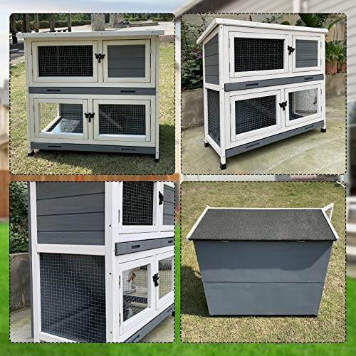 Amzoss 34248327-851-531 2 Story Solid Wood Rabbit/Bunny Hutch thumb #8