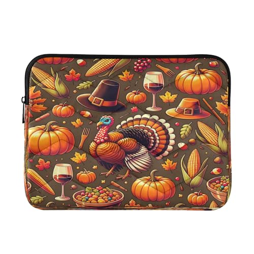 Custodia per computer portatile con tacchini del Ringraziamento, trapuntata da 15,6 pollici