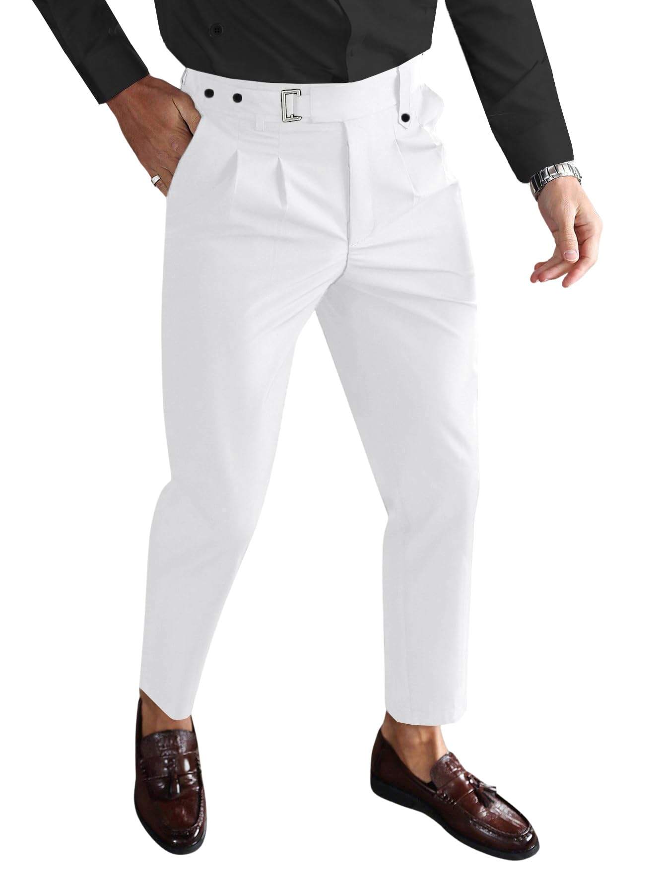 Men's Solid Colour Pant with Pocket || Casual Trosuer || Formal Trouser || Formal Slim Fit Pleated Pants for Men (2049)