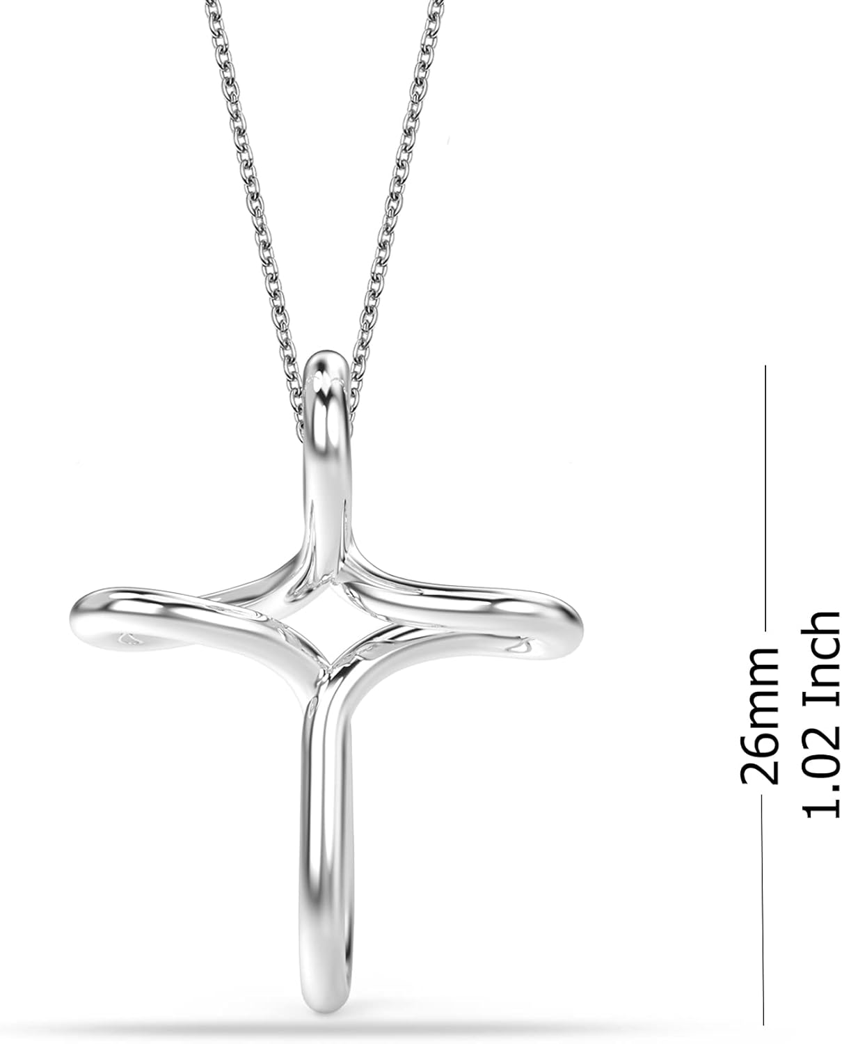 Charmsy 925 Sterling Silver Infinity Cross Pendant Necklace for Women | Lightweight Cross Necklace for Men | Chain Size 18 Inch - Image 4