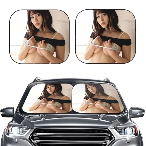 金子智美 (15) 車用サンシェード サンバイザー 日よけ 紫外線対策 カーサンシェード 四季兼用 車用品 折畳み 便利 遮光 断熱 吸盤4個付