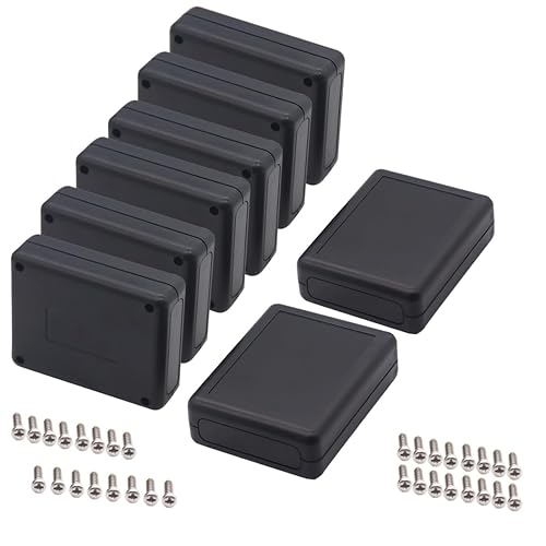 Miniatura 24 de Zulkit 5 cajas de proyectos de plástico ABS para proyectos eléctricos, caja de conexiones de energía, color negro, 3.15 x 1.97 x 0.83 pulgadas 5 PZAS