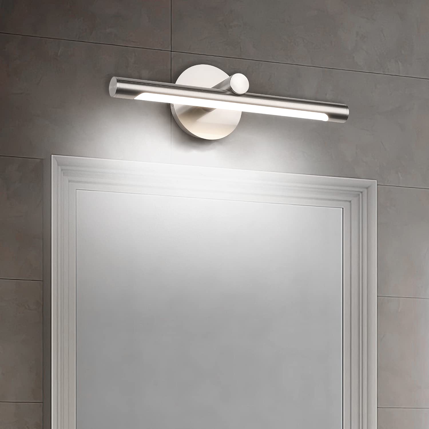 JUSHENG Modern Bathroom Vanity Light Fixtures Brushed Nickel Indoor LED