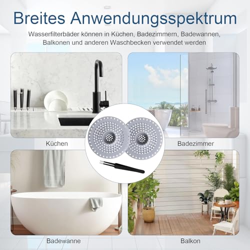 Sekfpnk 2 Stück Abflusssieb, haarfänger dusche mit Saugnapf, Universaltyp Silikon Haarsieb Dusche für Badewannen, Duschen und Küchen, verhindert Verstopfungen durch Haare und Gerüche