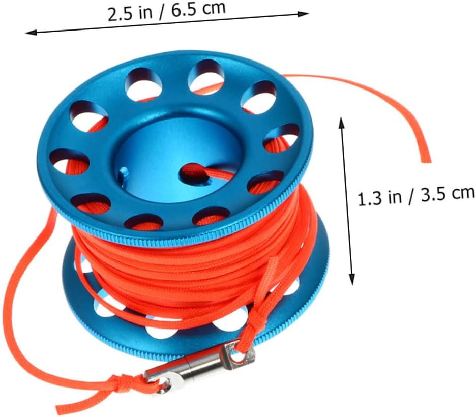 Diving Reel Spool Clip 30m Guide Line Blue Waterproof Rope Reel for Scuba Diving Portable Underwater Spool for Divers and Snorkelers