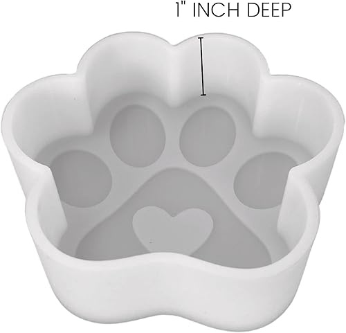 Miniatura 4 de Molde de silicona con estampado de huellas de corazón | Paquete de 6 | Tamaño 4 pulgadas de ancho x 3.75 pulgadas de largo x 1 pulgada de