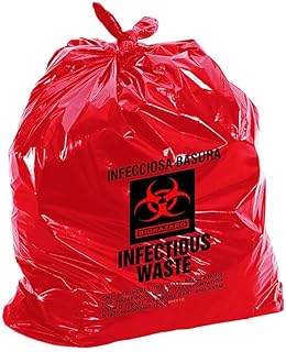 SurgiMac 10-15 Gallon Red Infectious Waste Bag - Heavy Duty 24x32 Inch - Biohazard Disposal Bag for Medical, Laboratory, and Industrial Use | Case of 500