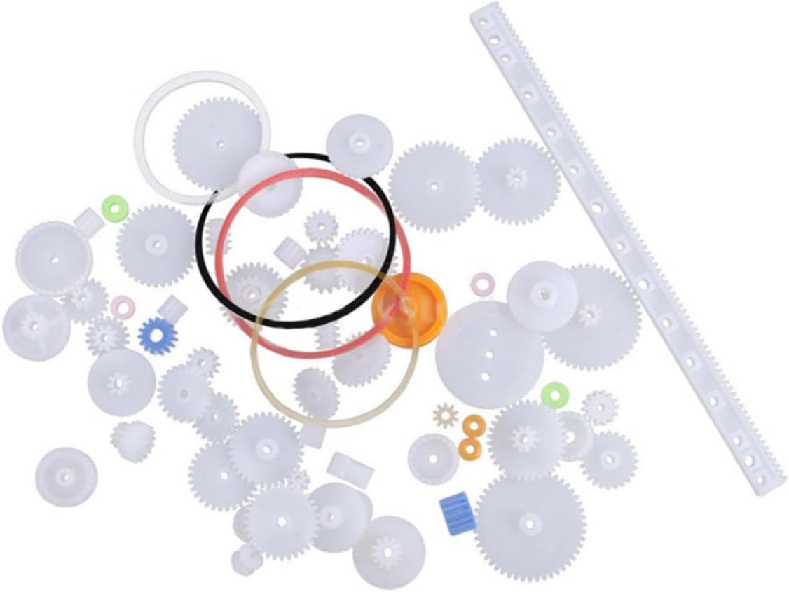 TOYANDONA 60pcs Plastic Gear Package Parts Assorted Mechanical for Robot Projects and Toy Car Accessories Lightweight and Assortment for