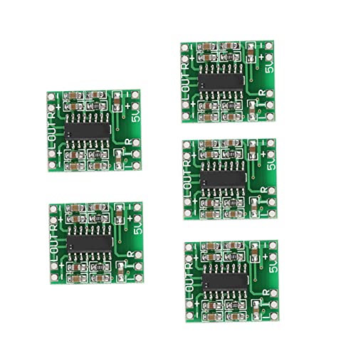 Mini 5PCS Dual Channel Digital Amplifier Board Power Efficient 2.5 to 5V USB Power Electronic Amplifier High Efficiency for LCD TVs Monitors Laptops Portable Speakers