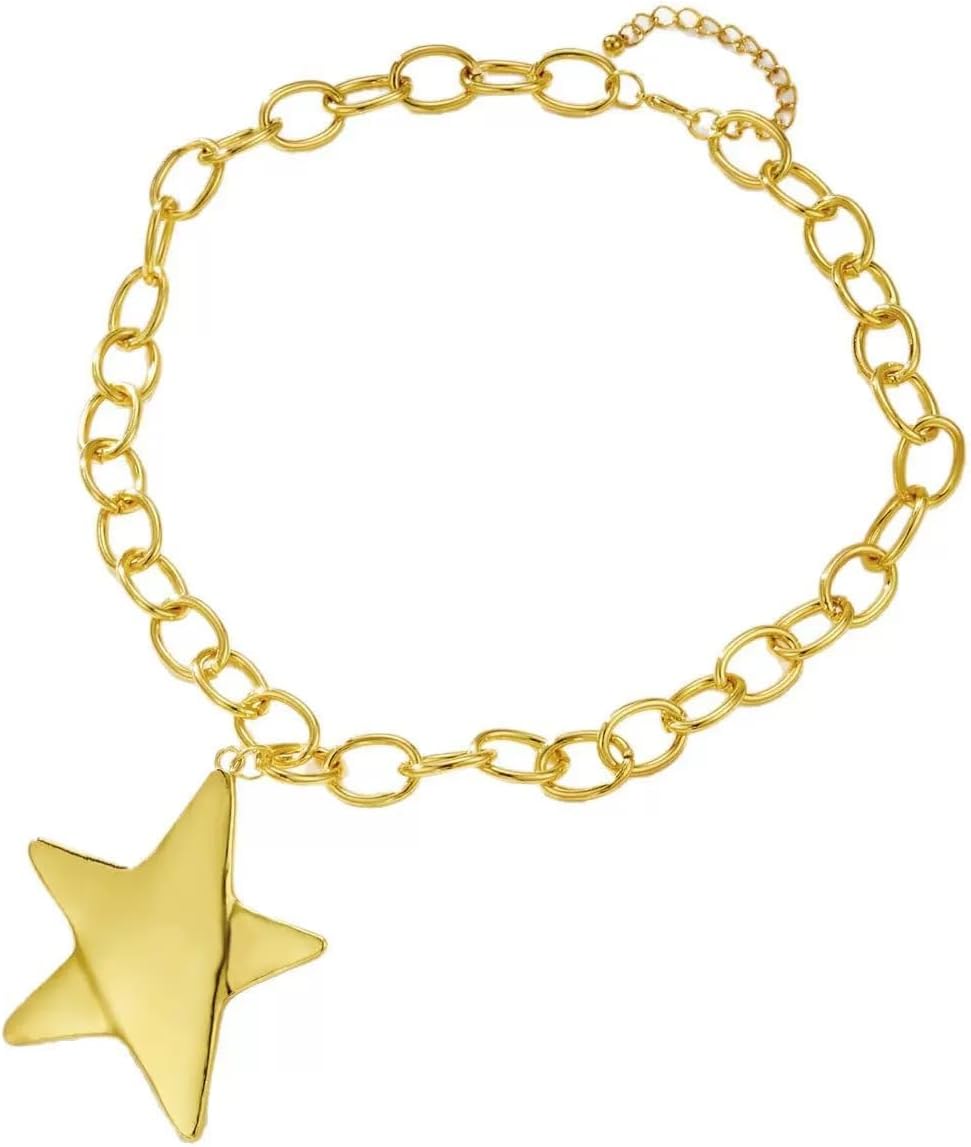 Chunky Necklace for Women Big Star Necklaces for Women Trendy Large Statement Necklace Thick Chain Bold Chunky Jewelry Star Accessories Boho - Image 5