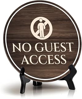 No Guest Access Circle Table Sign with Acrylic Stand (5x5") | Patron Guest Comfort and Safety Sign