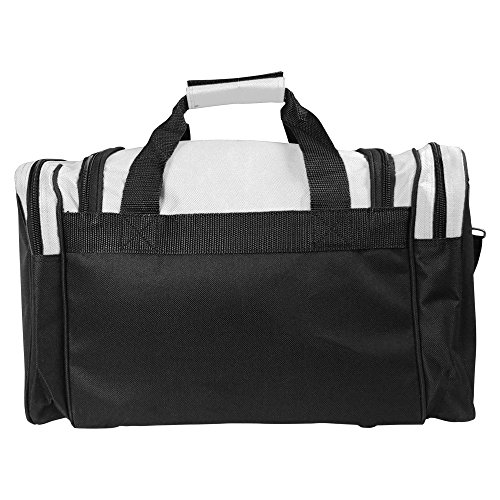 Image of DALIX 17 inch Duffle Bag Dual Front Mesh Pockets (Black Gold Gray Dark Green Navy Blue Maroon Royal Blue Orange Pink Purple Red White