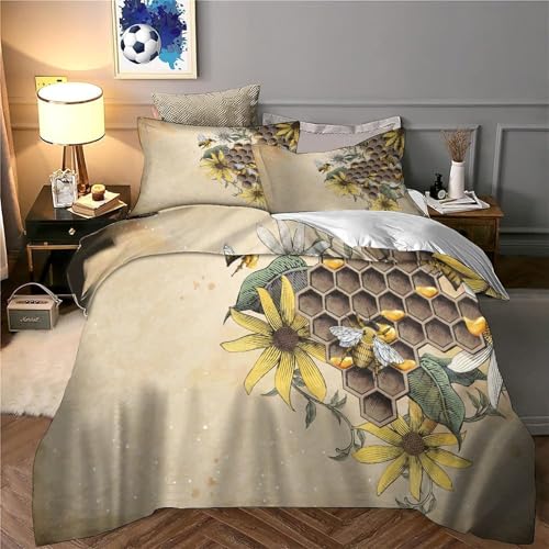 Housse de couette 3D imprimée microfibre confortable parure de lit fermeture éclair
