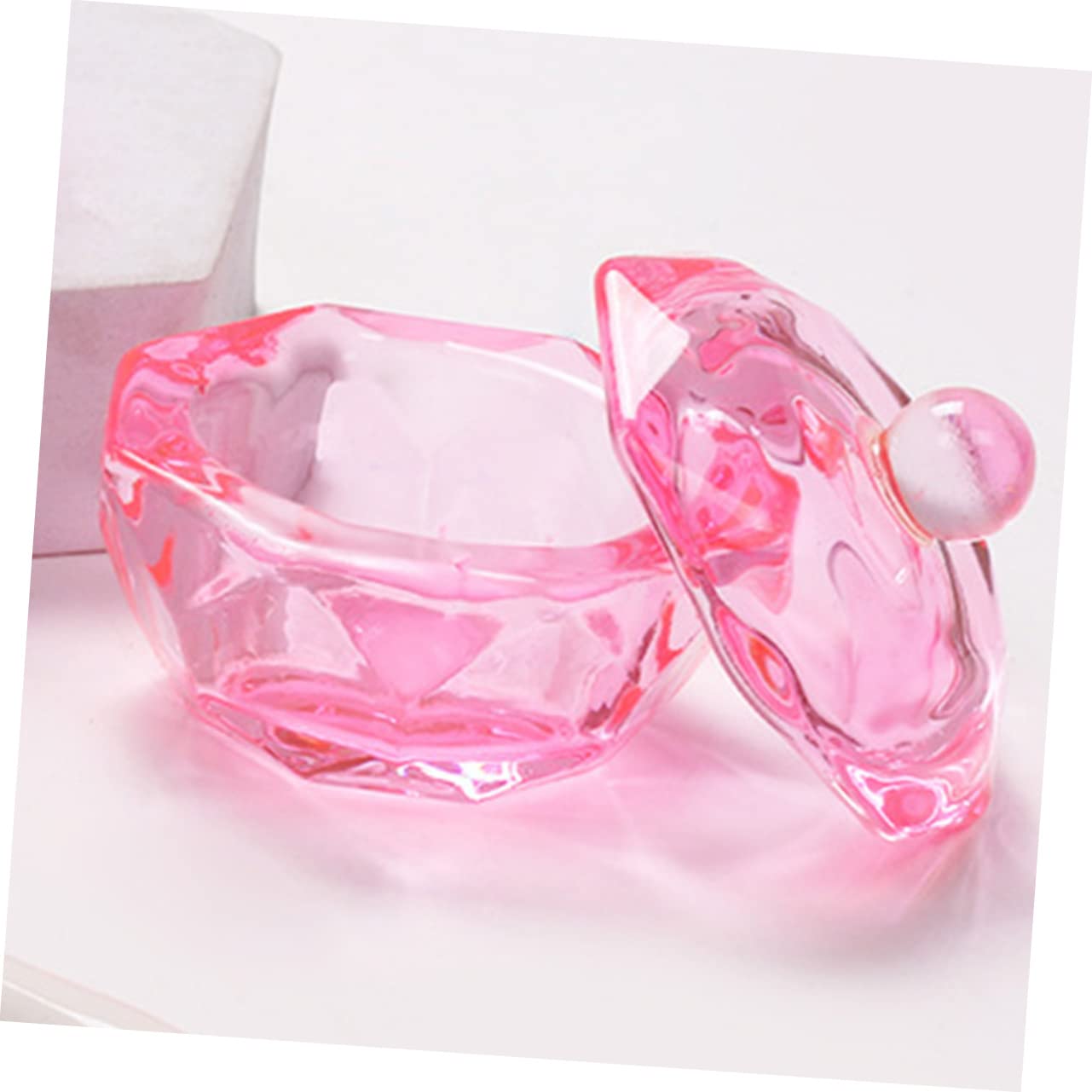 Mikinona Acrylic Nails Manicure Set 2pcs Crystal Glass Monomer Dish Lid Bowl for Liquid Storage