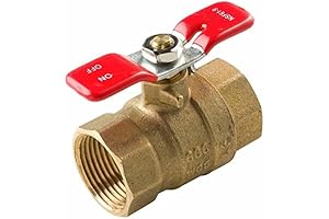 Midline Valve Premium Full-Port Brass Ball Valve with T-Handle, 1 Inch FIP...