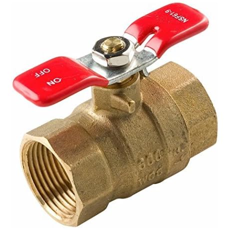 Midline Valve Premium Full-Port Brass Ball Valve with T-Handle, 1 Inch FIP...