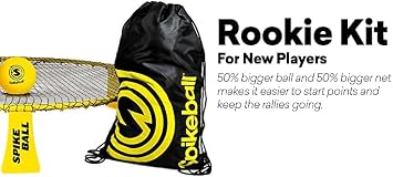 Spikeball Rookie Set (NEW), Includes 3 Balls, Net and Carrying Bag - 50% Larger Net and Ball, Original Roundnet Game Set for Adultsand Family - Beach, Yard, Lawn, Backyard,