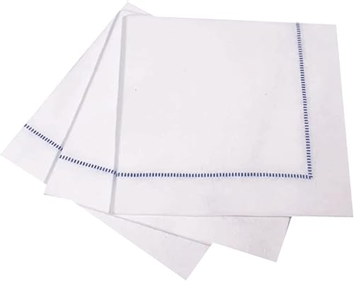 The Napkins Servilletas de punto de vainica biodegradables y compostables tamaño de cena toalla de invitados y servilletas de cóctel azul rey