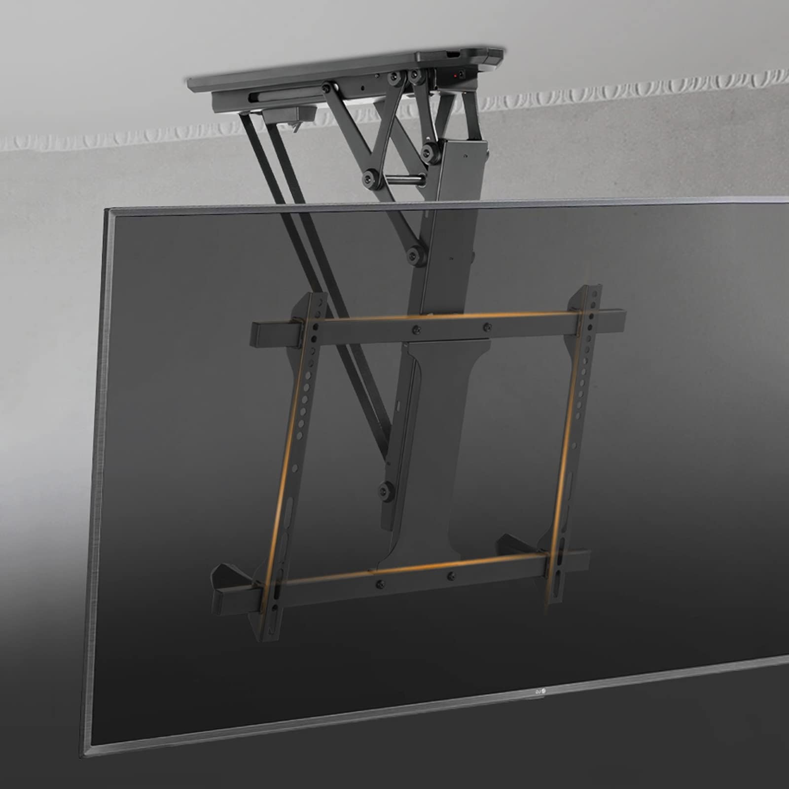 tv Stand Controllo remoto intelligente TV Staffa 32 "-70" Pieghevole elettrico soffitto TV Montare la staffa a soffitto elettrica a flip, tiene fino a 77 libbre, max VESA 60. 0x400mm. .per casa, uffic