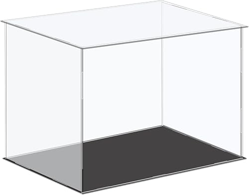 MECCANIXITY Vitrina de acrílico, caja de plástico, caja de almacenamiento, transparente, pequeña, a prueba de polvo, 14.1 x 10.2 x 10 pulgadas para