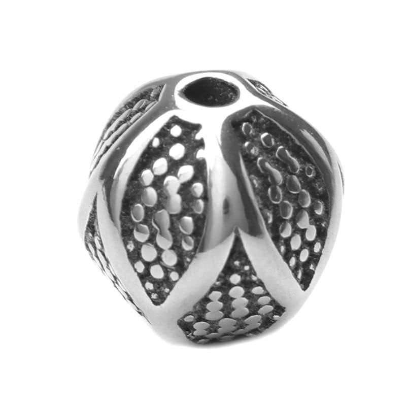 304 Stainless Steel Beads Round Geometric Bead for DIY Jewelry Making Supplies 9mm Dia., Hole: 1.5mm, 1 PC - (Color: 3)
