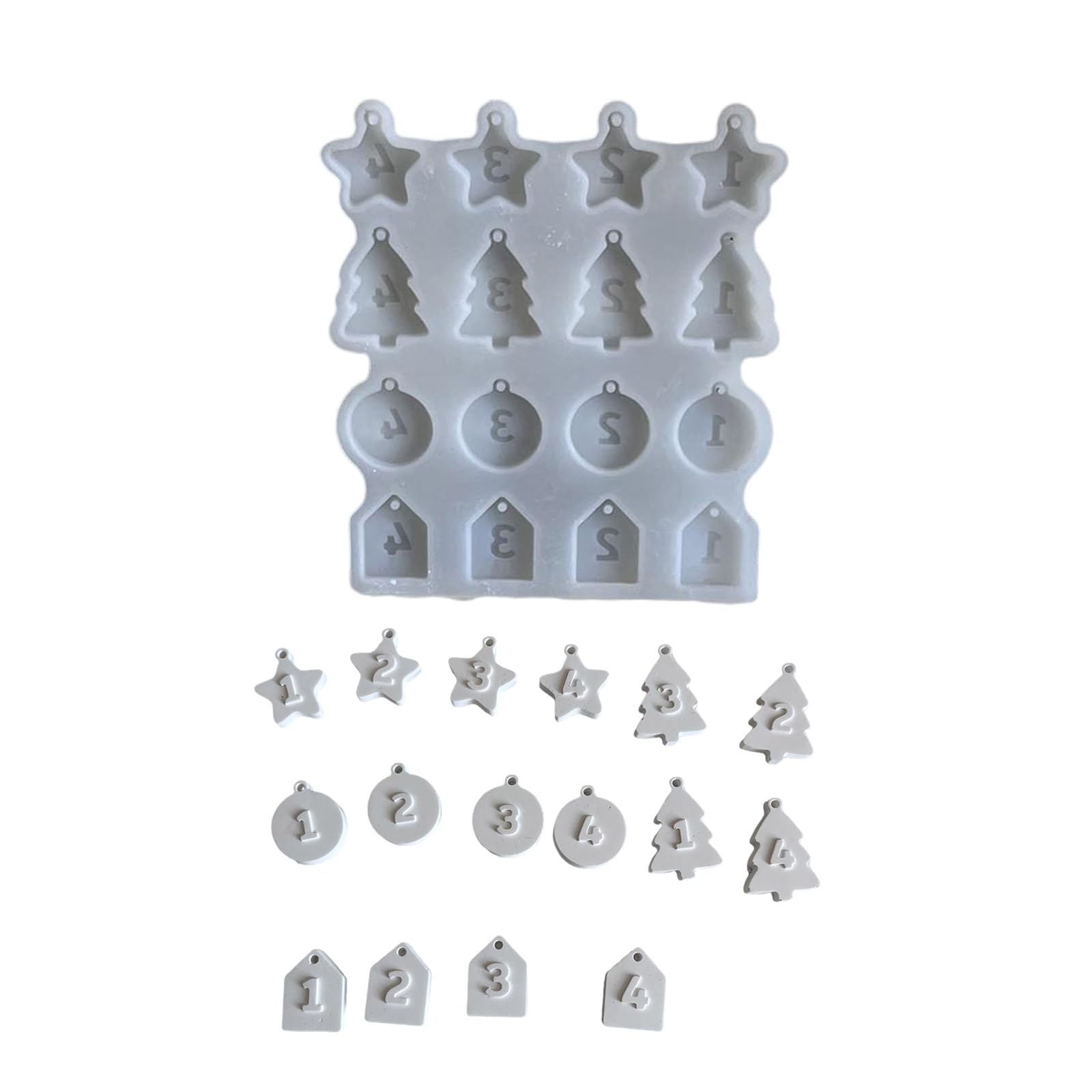 Albero di Natale Hangings Ornamento Resina Epossidico Silicone Numero Figura Ciondolo Stampo Handmade Gioielli Fare Strumento