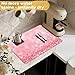 Electric Stove Top Cover Protector – Christmas Kitchen Decor Pink Glitter Glass Flat Top Stove Mat Oven Induction Cooktop Mat for Ceramic Countertop Mats Heat-Resistant Dish Drying Mat