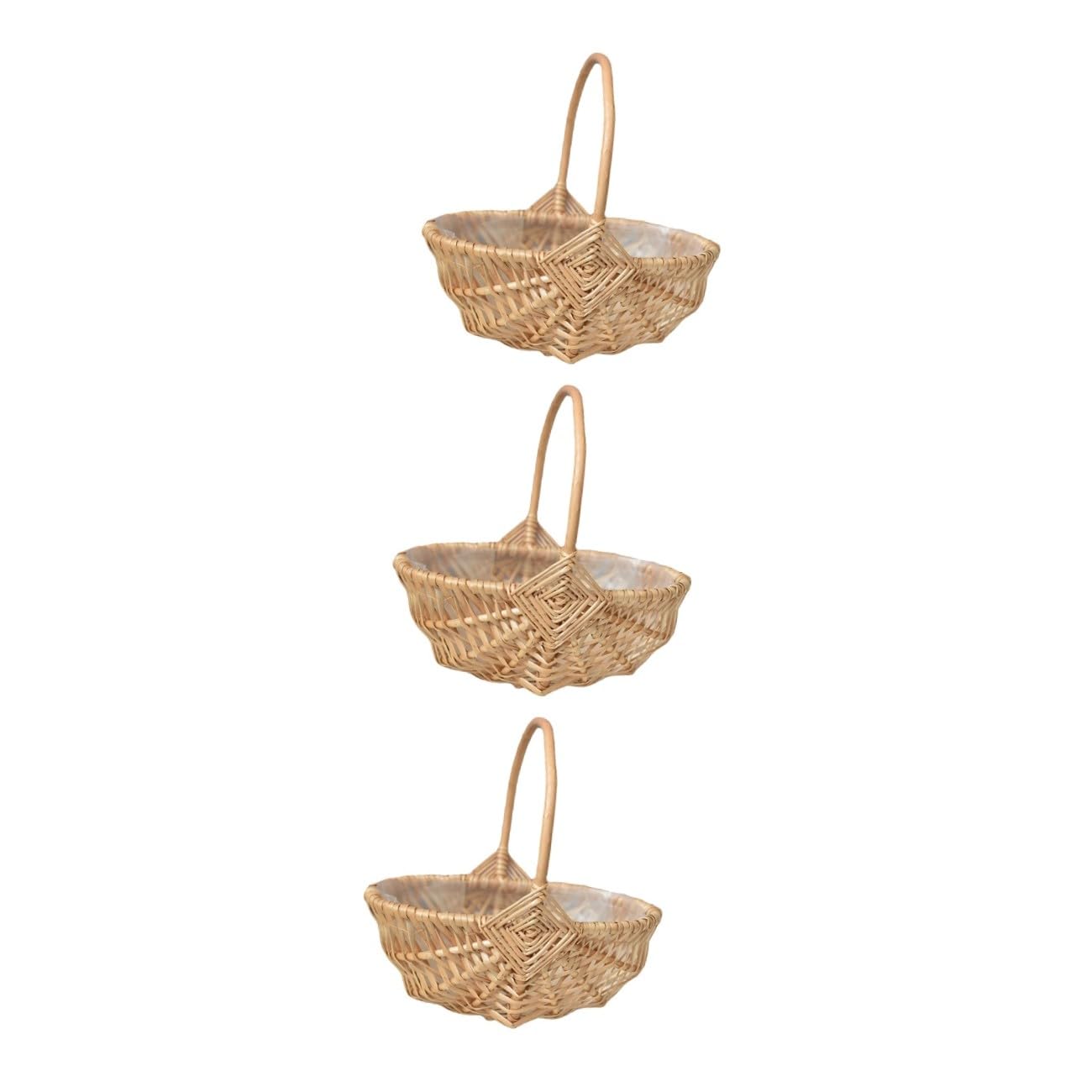 Alipis 3 Stücke Dekorative Korb Weide Gewebt Körbe Für Küche Korb Griff Blumen Bouquet Sets