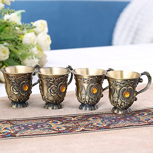 Veemoon Metal Cup Unique Shot Restaurants Pattern Accessories Chic Champagne Nordic Glasses Whiskey Flower Cup Vintage Gothic Mini Brass Chalice Liqueur Beer Dinner Retro Jucie Party Champagne Glass #TOP4