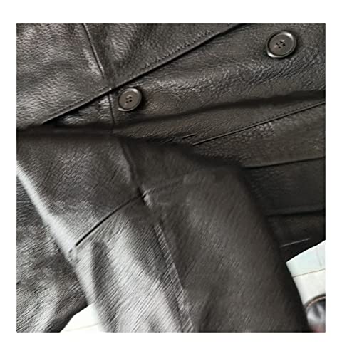 Spring Fashion Leather Brown Long Leather Real Jacket, Brown, 3XL steampunk buy now online