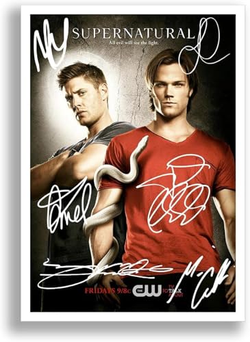 Memorabilia Supernatural Cast Signed Autograph Signature A4 Poster Photo Print Photograph Artwork Wall Art Picture TV Show Series Season DVD Boxset Present (Supernatural, A4 Poster Only)