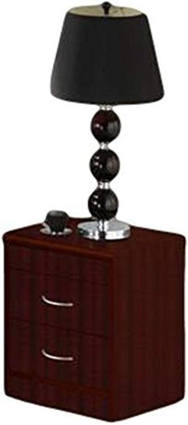 Hodedah 2 Drawer Nightstand, Mahogany, 21.65 in x 48.03 in x 72.83 in