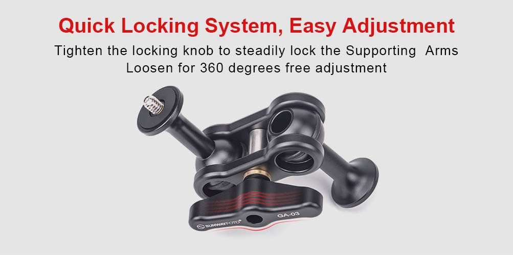 Sunwayfoto GA-03 Magic Arm Multi-Purpose Tripod Accessory Mount 1/4"