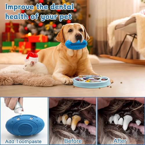 QGGTQG Hundespielzeug aus Naturkautschuk, Hundespielzeug Unzerstörbar, Interaktives Kauspielzeug Hund zur Zahnreinigung und Angstlinderung, Dog Toys für Kleine, Mittelgroße und Große Hunde