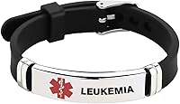 Vista 32 de TGLS Pulsera de identificación de alerta médica roja para mujeres y hombres de emergencia de primeros auxilios de alerta sanitaria grabada con láser