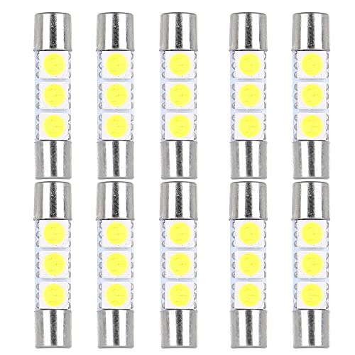 cciyu 28mm-31mm 5050 3SMD LED Fuse Vanity Mirror Light Bulb Festoon 6614 Fuse LED Light 6641 TS-14V1C Replacement fit for Car Interior Sun Visor Vanity Mirror Light