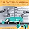 FUBARBAR Truck Toy Model 1:43 Diecast Metal Garbage Recycling Waste Transport Truck with Trash Bin, Pull Back Model Car Toy for Kids 4-6 Age Boys Birthday Gift (Blue)