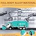FUBARBAR Metal Garbage Truck Toy Model – 1:43 Diecast Recycling Waste Transport Truck with Trash Bin, Pull Back Model Car Toy for Kids Boys (Blue)