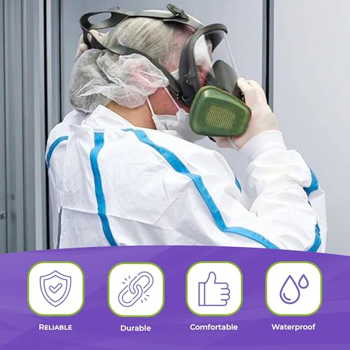 Vestido de isolamento descartável AMZ, XL. Pacote com 1 vestido descartável médico microporoso branc