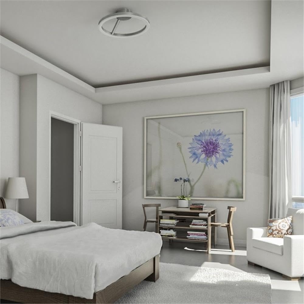Zuben 20" Satin Nickel Modern LED Drum Ceiling Light