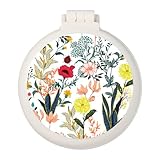 CZDZYMJYHS Mini hairbrush, pocket hairbrush with mirror, portable for purse/pocket, travel size (Small white flowers)