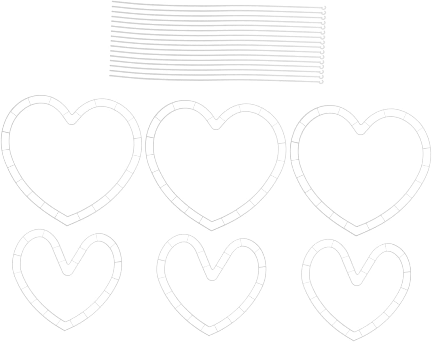 Holibanna 6set Plastic Wreath Frame for Diy Crafts Heart Shaped Flower Arrangement Stand for Wedding Decor