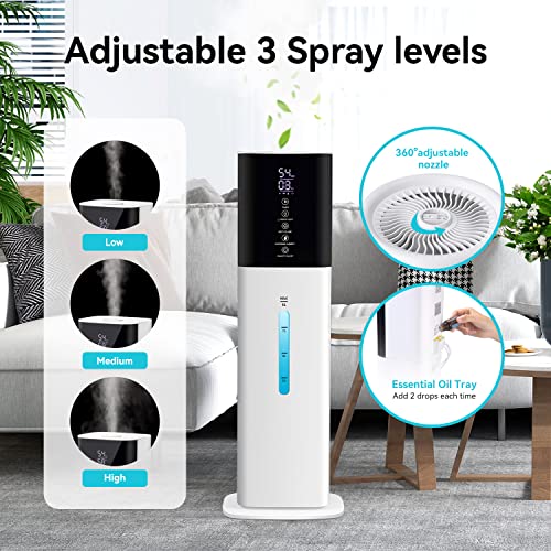 Humidifiers Large Room Bedroom With 7 Colors Light,Honovos 8L 2.1Gal Quiet Ultrasonic Cool Mist Topfill Humidifier With 360° Nozzle 3 Speed Humidistat Essential Oil Tray For Baby Home Plant Yoga Sleep #TOP3