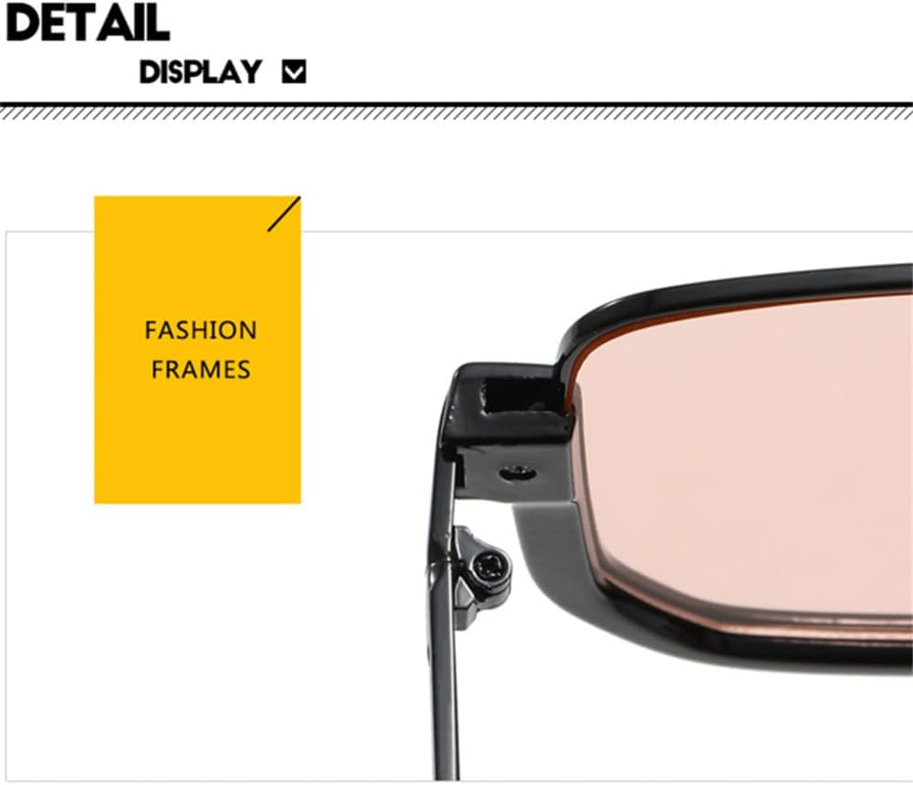 MTONY Semi-Rimless Sunglasses For Women Men Retro Frame Double Bridge Sun Glasses Shades UV400 Eyeglasses
